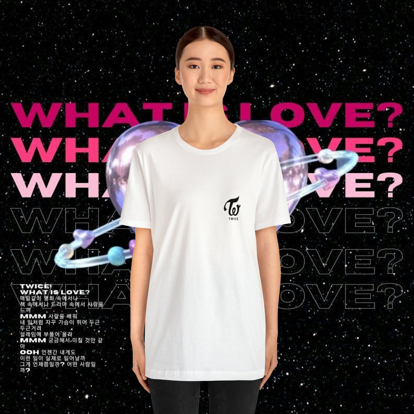 "What is love?" Unisex Jersey Short Sleeve Tee (USA)